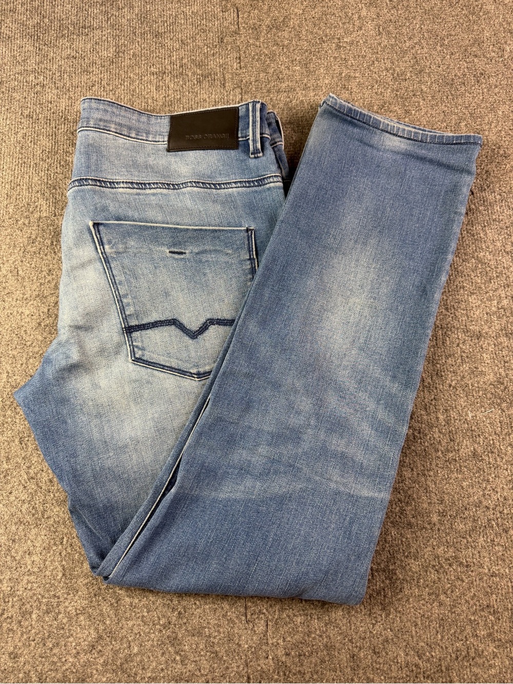 Hugo Boss Orange Mens Cotton Blend Stretch Straight Jeans Size 36x32 Blue